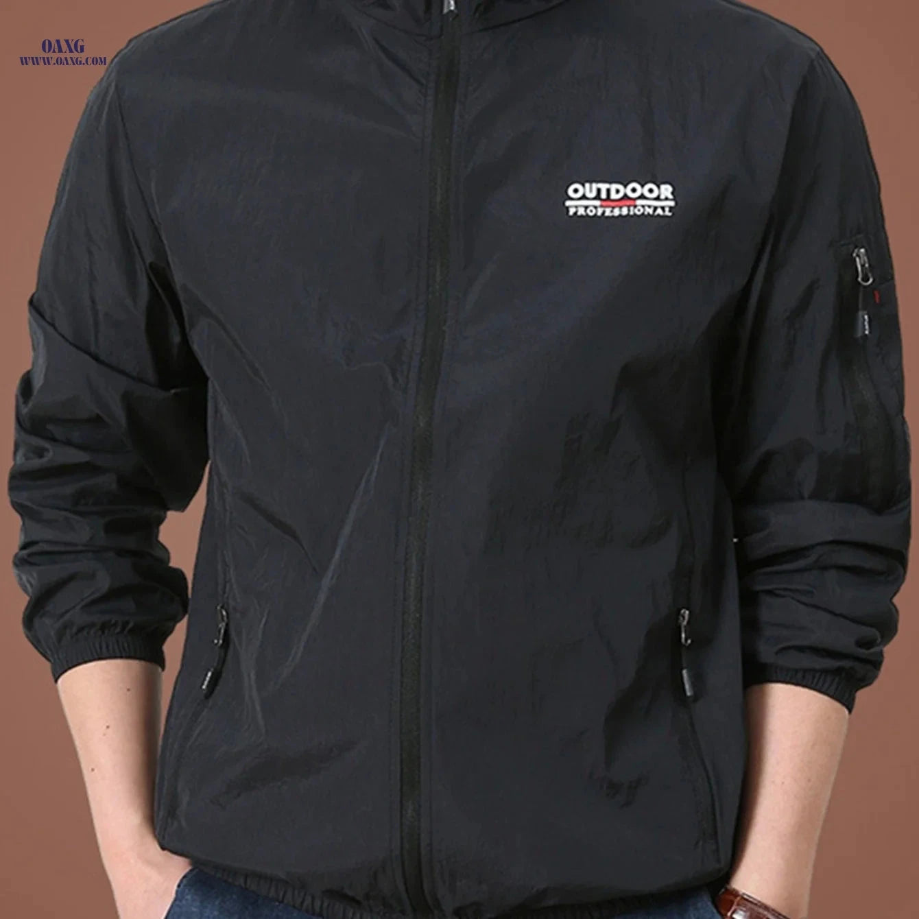 Men's Ultra-Thin Lightweight Summer Jacket with Hood for Outdoor Fun   OAXG Grey / FR XS