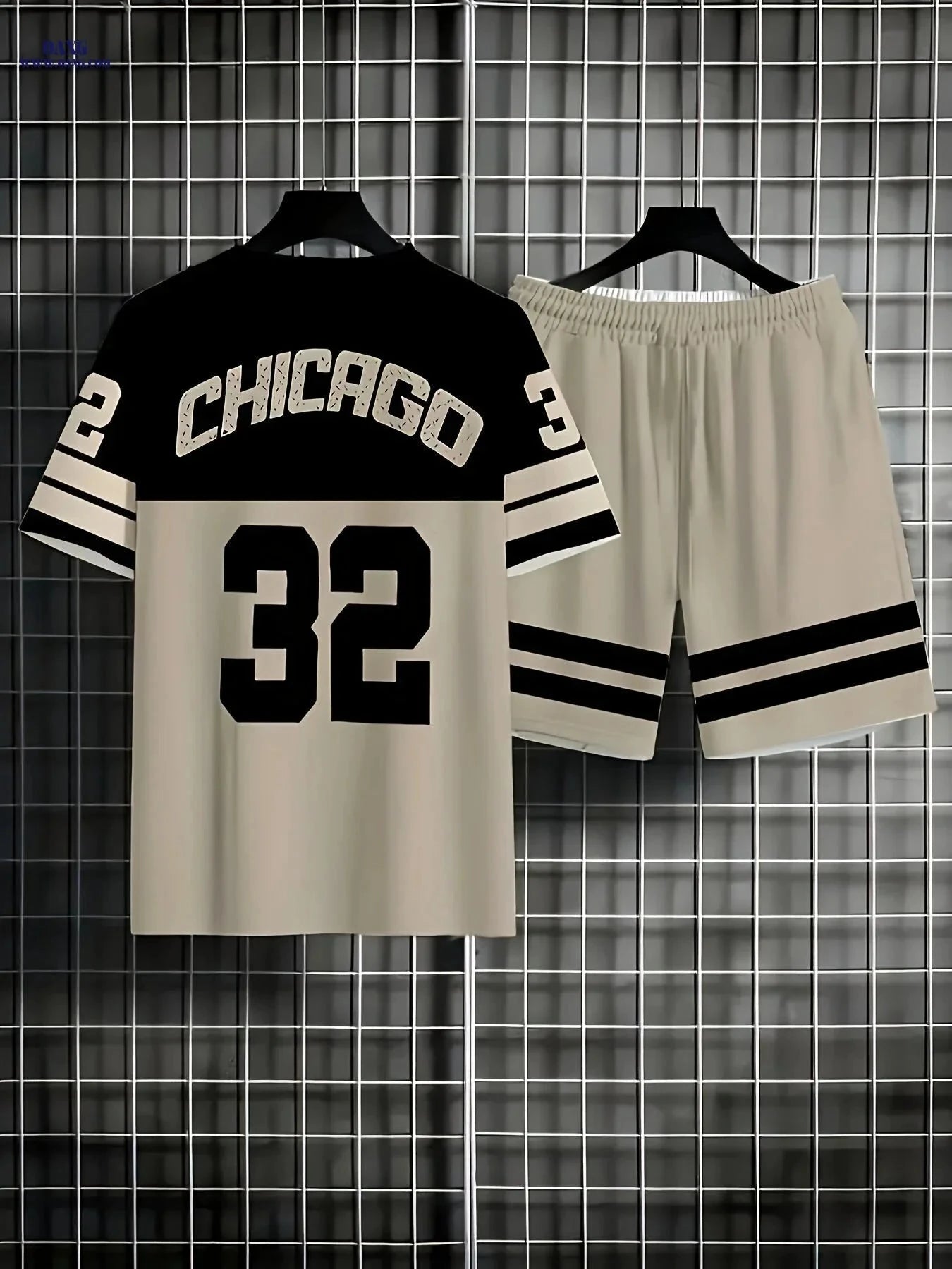 Men’s Urban Theme T-Shirt and Shorts Set - Lightweight Casual Wear   OAXG 