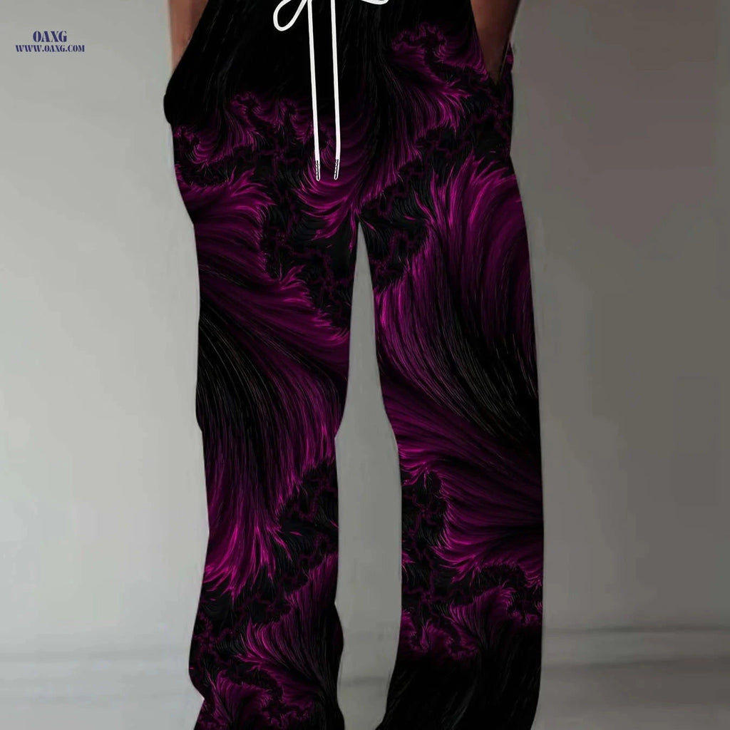 Men's Vintage 3D All-Over Print Loose-Fit Pants - Summer Casual   OAXG 