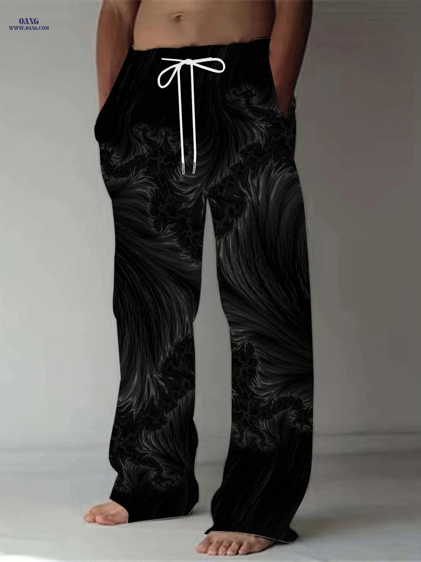 Men's Vintage 3D All-Over Print Loose-Fit Pants - Summer Casual   OAXG Magenta / FR M