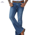 Men's Vintage 70s Bell Bottom Jeans - Wide-Leg Flare, Zipper Closure   OAXG Navy Blue / 30