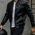 Men's Vintage Baseball Collar Jacket - Perfect Gift for Him   OAXG Black / FR S