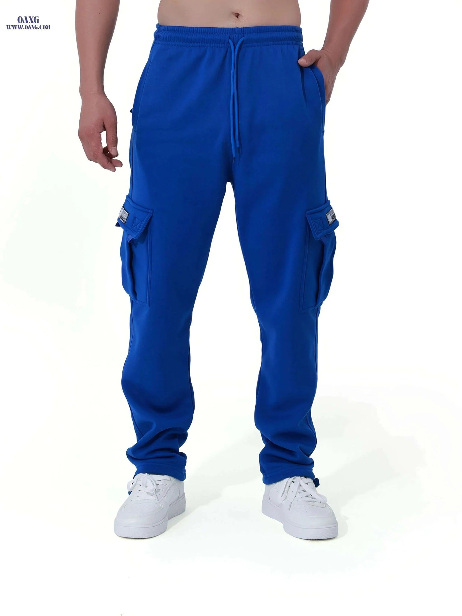 Men's Vintage Fleece-Lined Cargo Pants - Loose Fit for Winter Wear   OAXG 