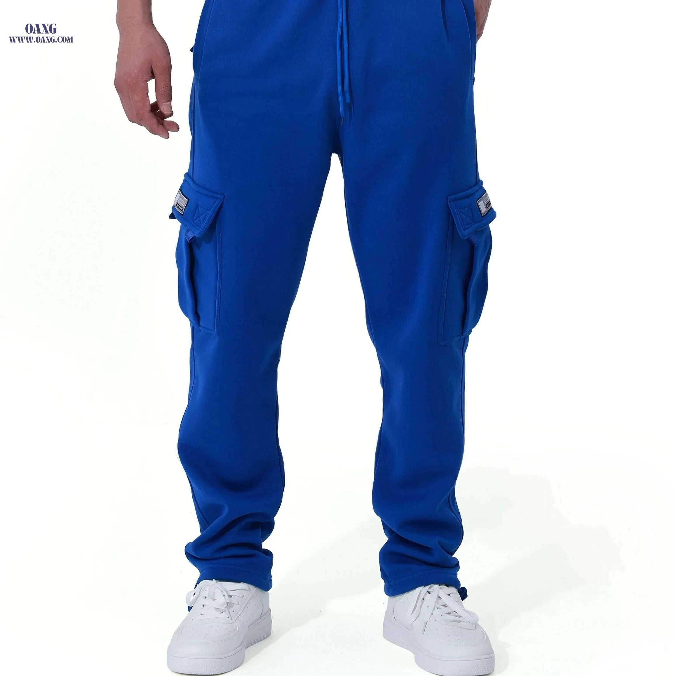 Men's Vintage Fleece-Lined Cargo Pants - Loose Fit for Winter Wear   OAXG 