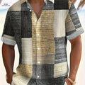Men's Vintage Geometric Short Sleeve Shirt - Casual Summer Top   OAXG Mixed colors / FR M