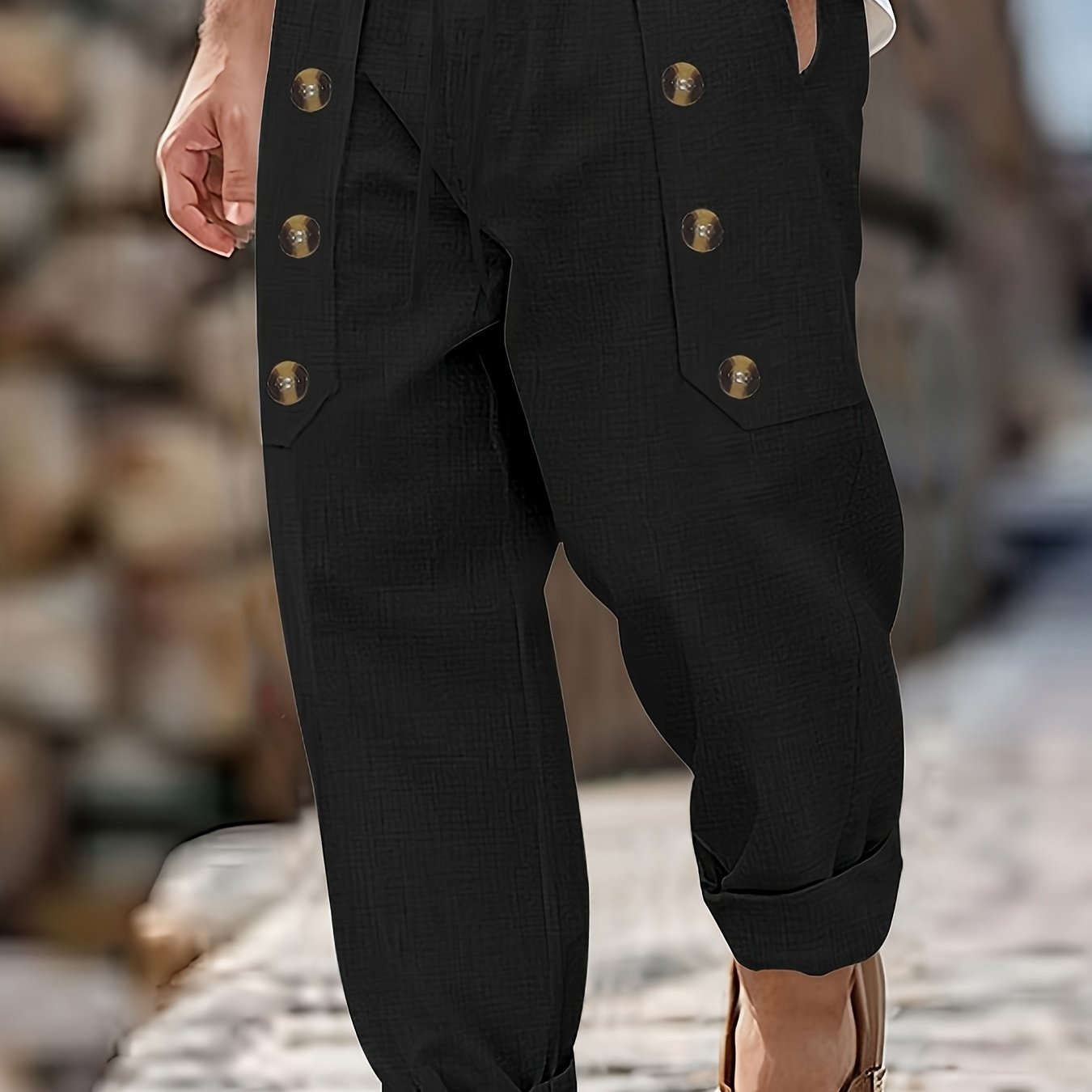 Men's Vintage Linen Pants - Lightweight, Breathable Straight-Leg Trousers   OAXG Light Green / FR S