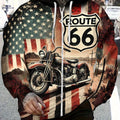 Men's Vintage Motorcycle Print Hoodie - Zippered Sportswear for Travel   OAXG 【Multicolor】 / FR M