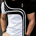 Men's Vintage Poker Graphic Tee - Lightweight Red & White Summer Shirt   OAXG 