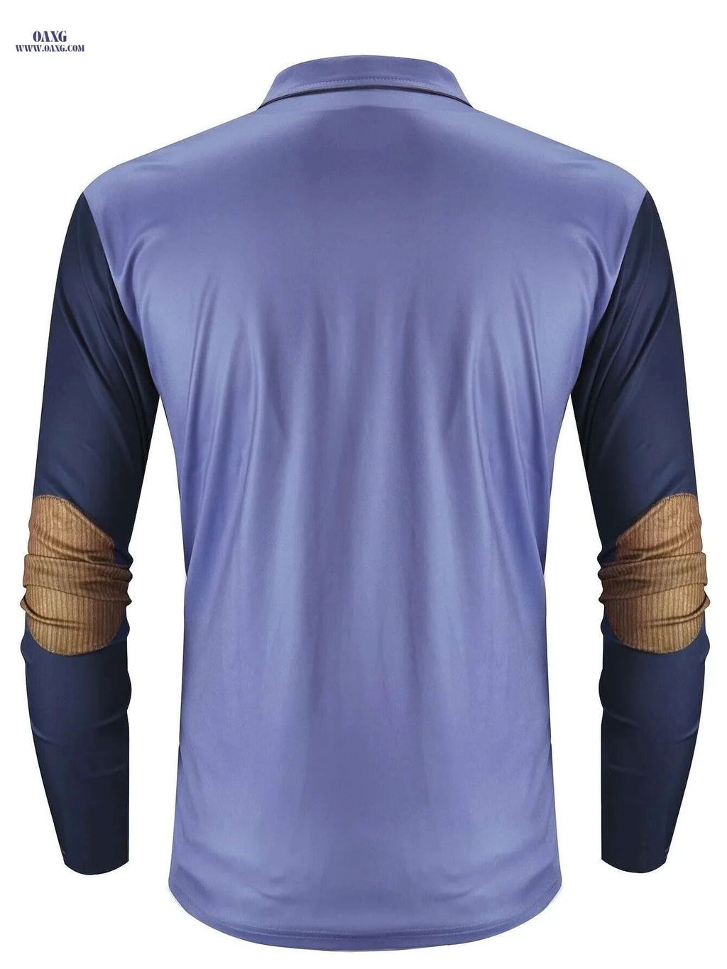 Men's Vintage Sailboat Print Long Sleeve Polo Shirt - Casual Fit   OAXG 