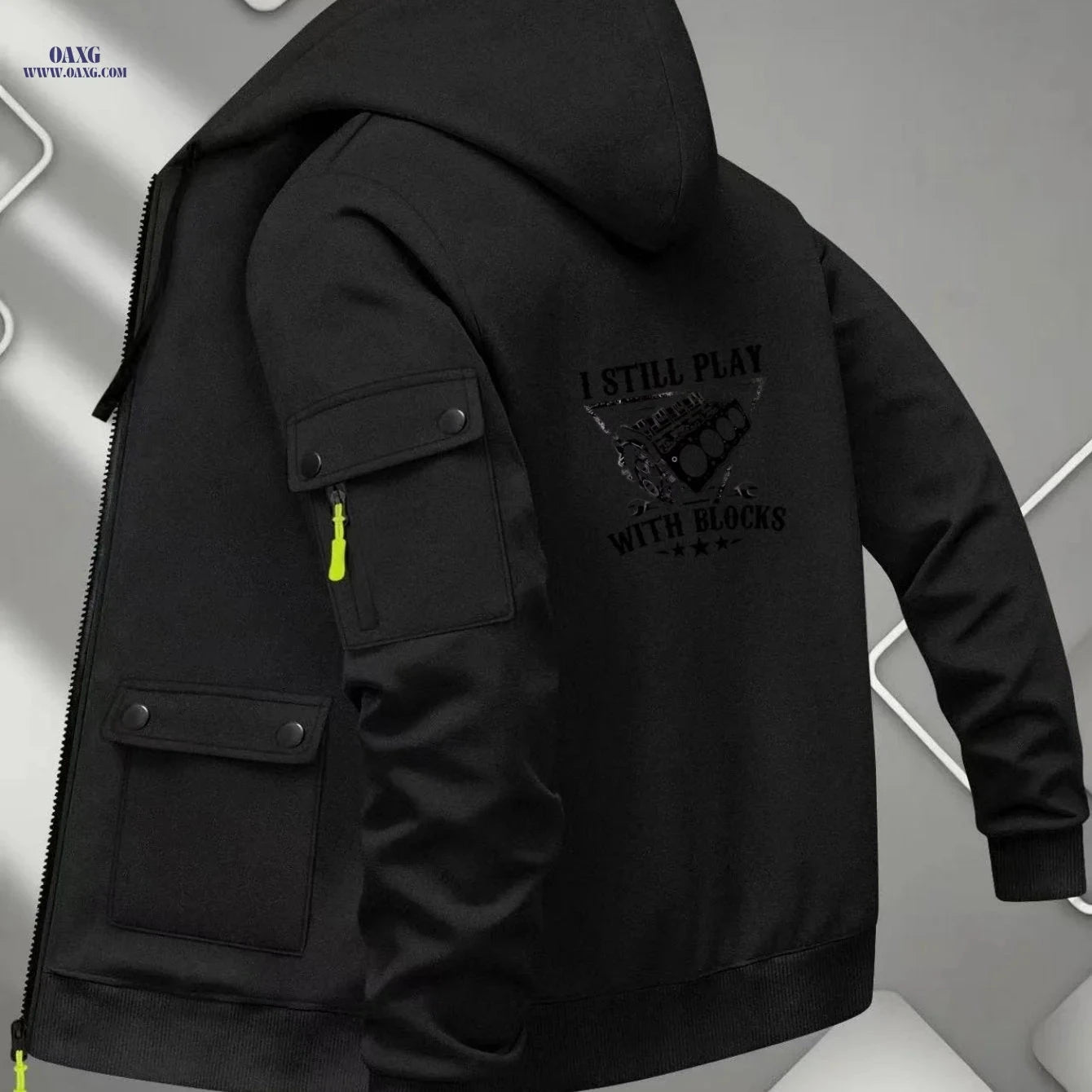 Men's Vintage Streetwear Hoodie Jacket - Long Sleeve Zipper Cardigan   OAXG 