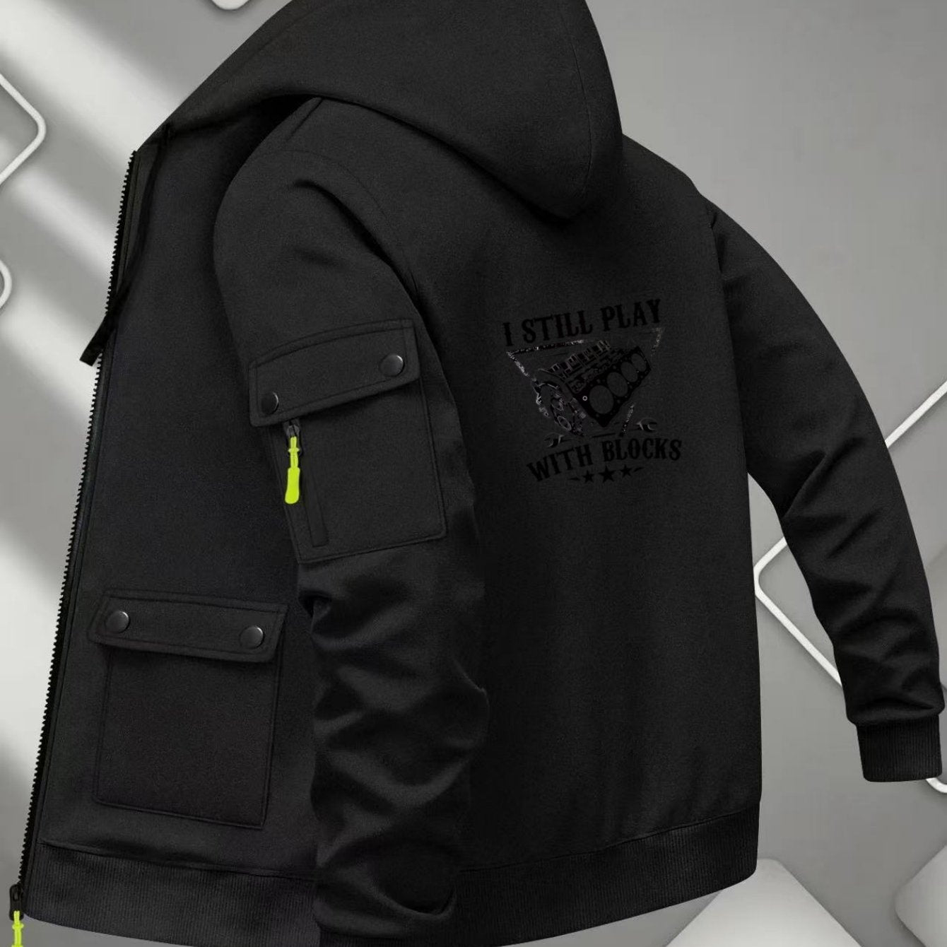 Men's Vintage Streetwear Hoodie Jacket - Long Sleeve Zipper Cardigan   OAXG 