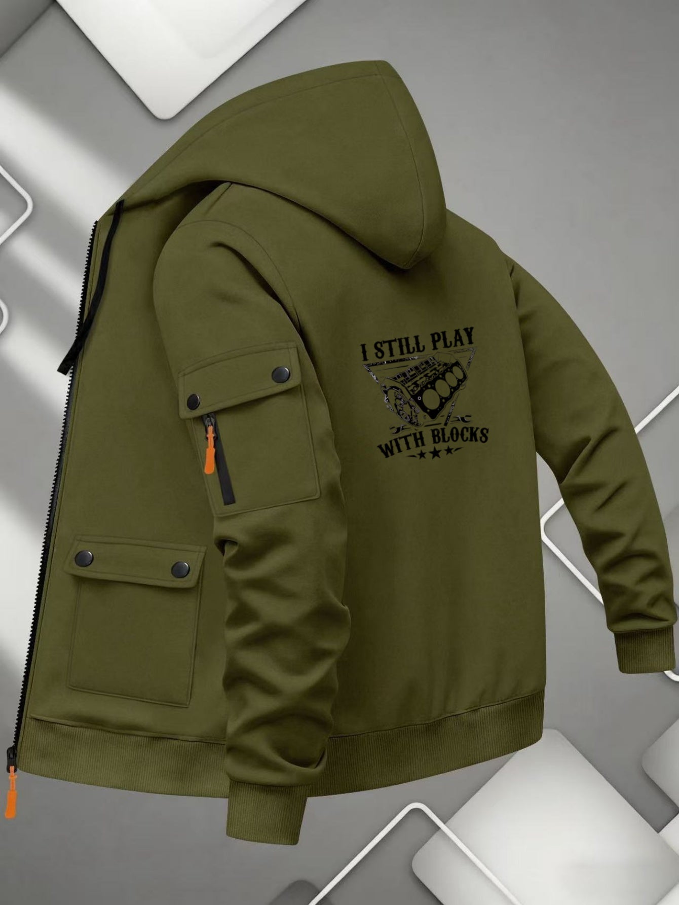 Men's Vintage Streetwear Hoodie Jacket - Long Sleeve Zipper Cardigan   OAXG 