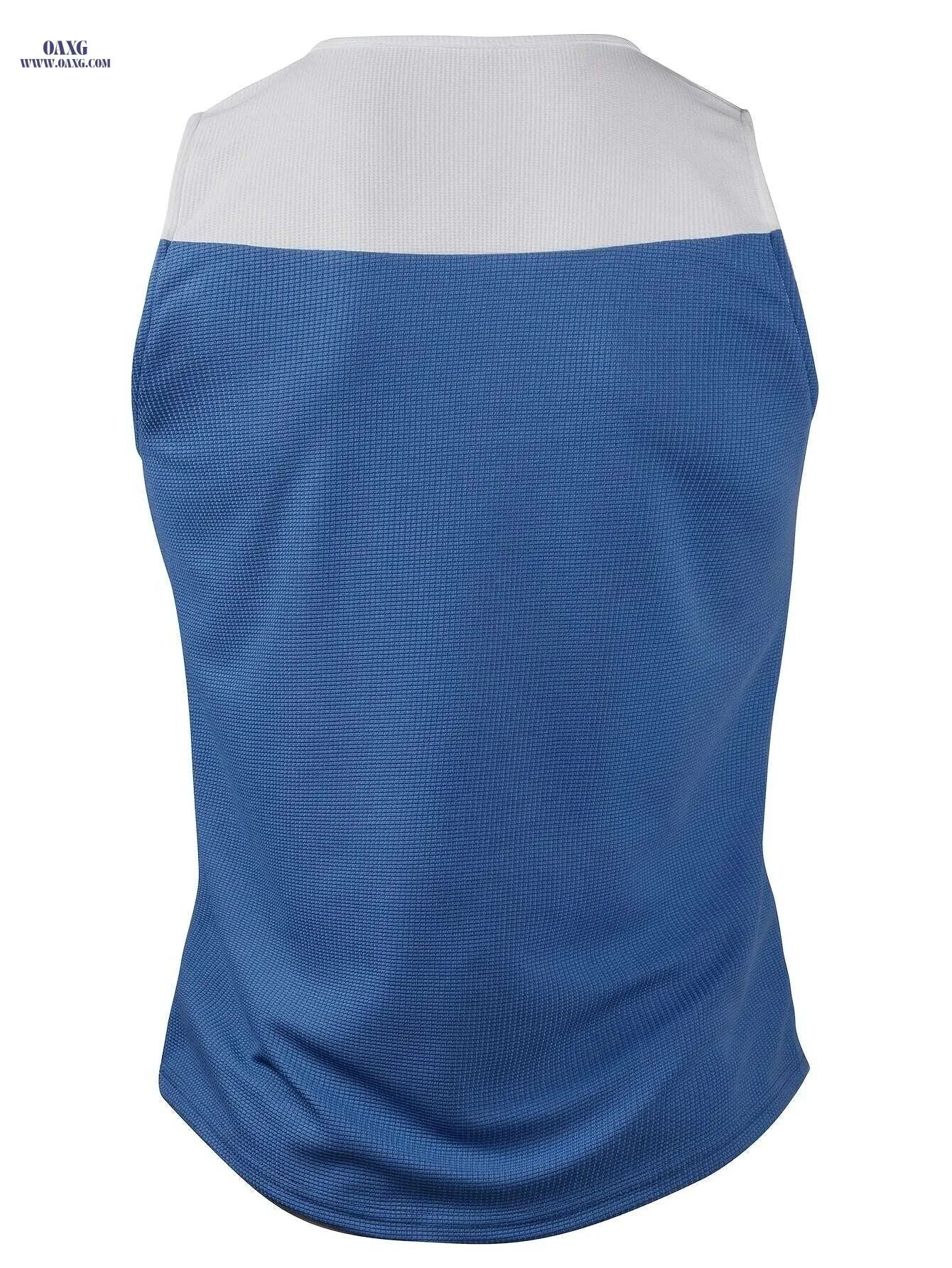 Men's Vintage V-Neck Waffle Texture Tank Top - Casual Stretchy Fit   OAXG White / S