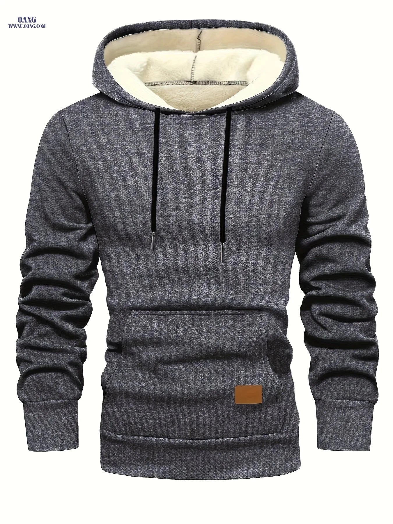Men's Warm Fleece Pullover Hoodie - Comfortable, Casual, Winter Style   OAXG 