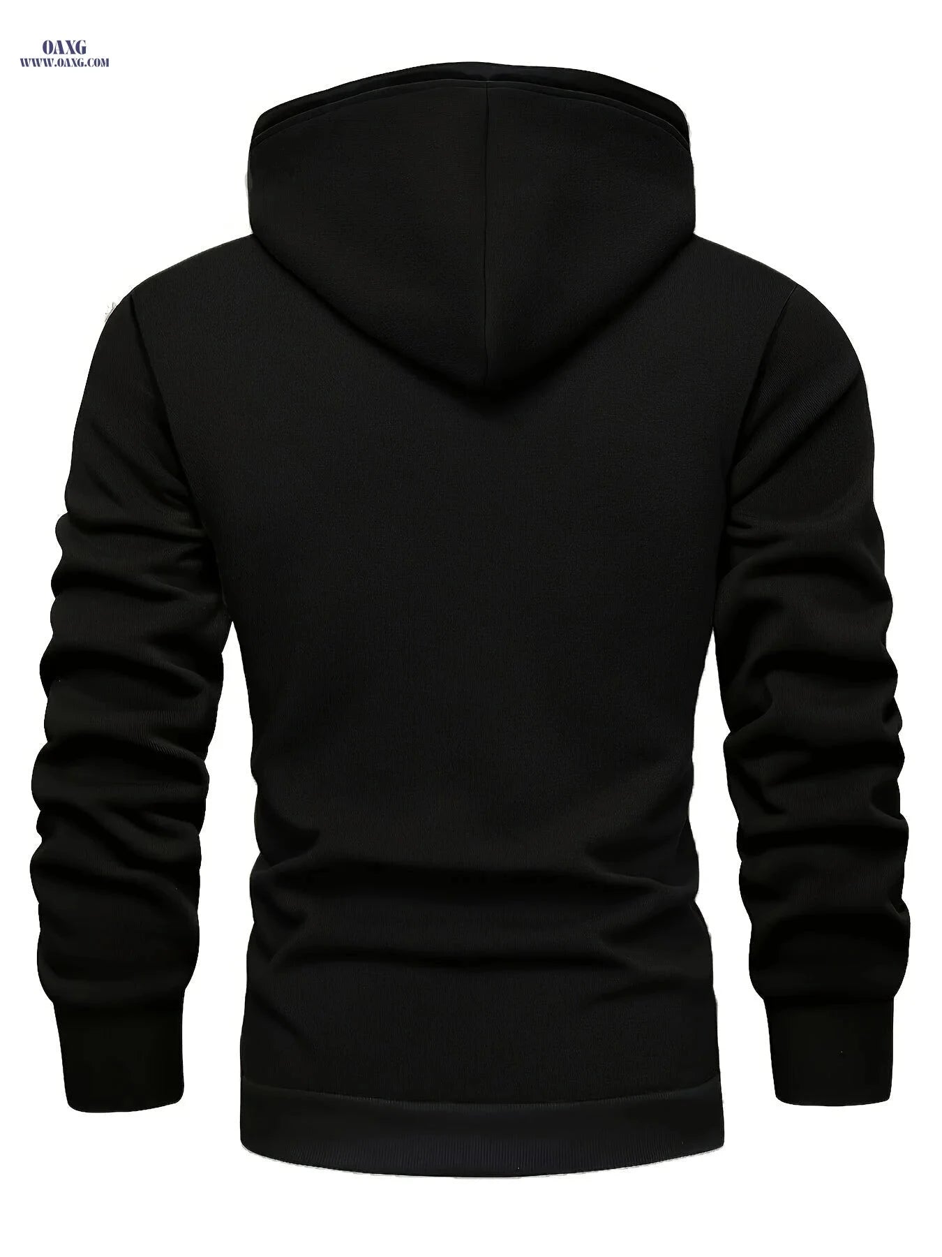 Men's Warm Fleece Pullover Hoodie - Comfortable, Casual, Winter Style   OAXG Black / FR S