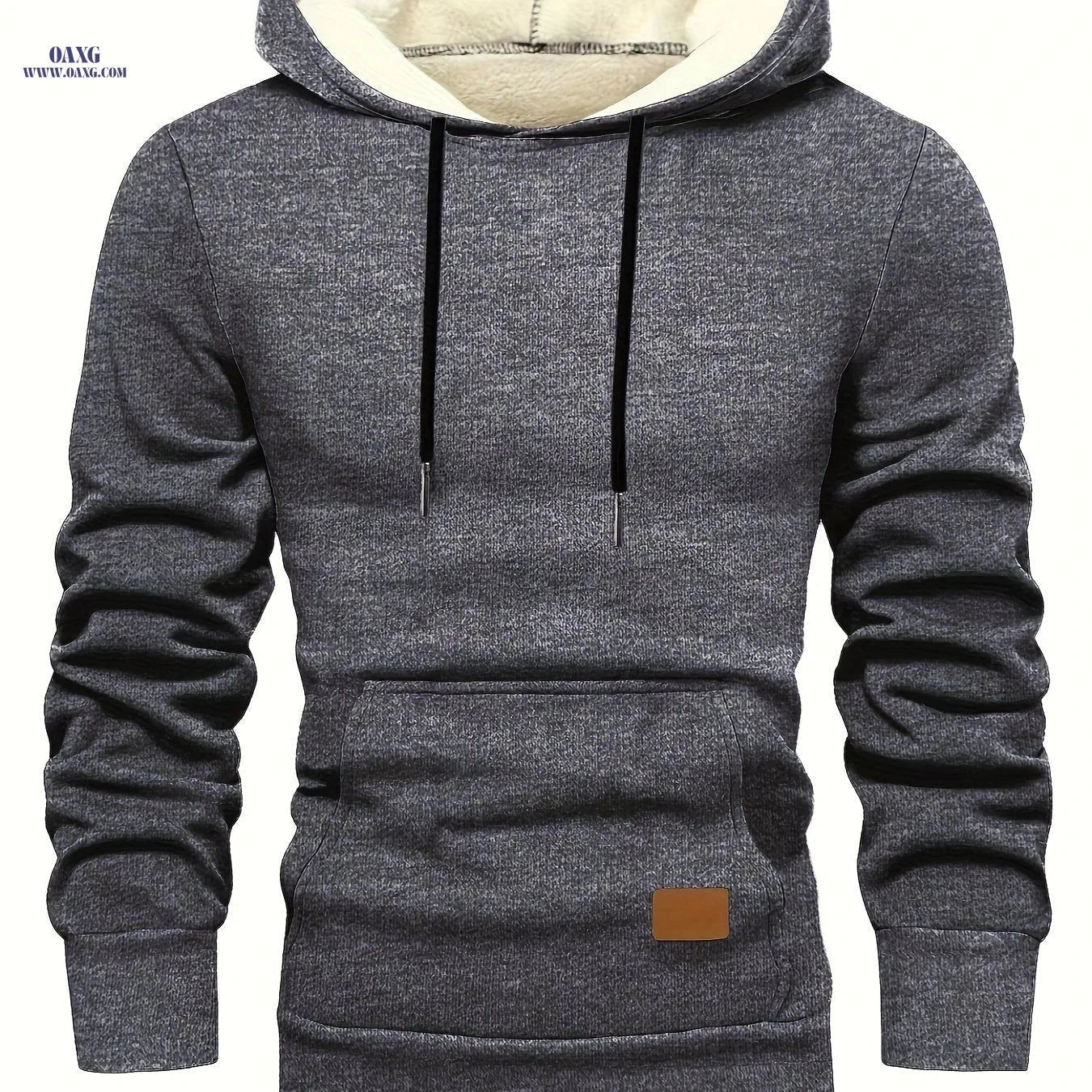 Men's Warm Fleece Pullover Hoodie - Comfortable, Casual, Winter Style   OAXG Black / FR S