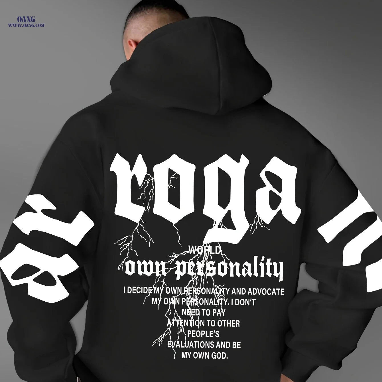 Men's Warm Hooded Sweatshirt - Letter Print, Casual Style for Fall   OAXG 