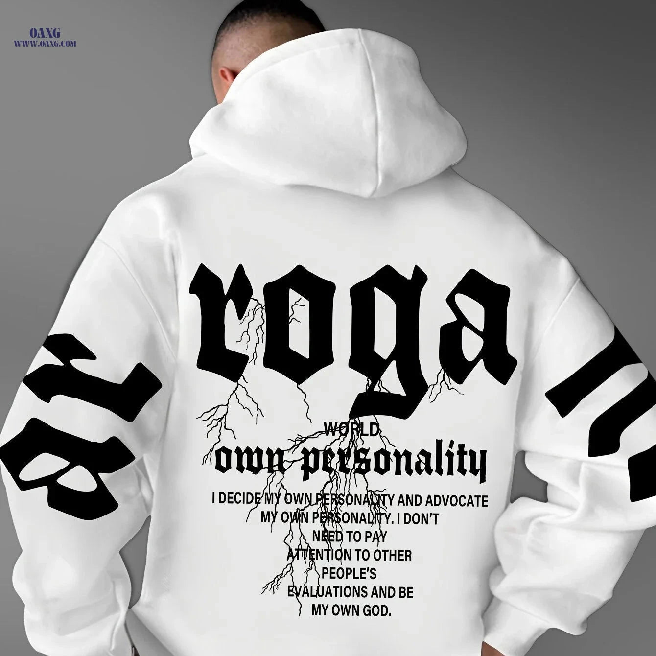Men's Warm Hooded Sweatshirt - Letter Print, Casual Style for Fall   OAXG 
