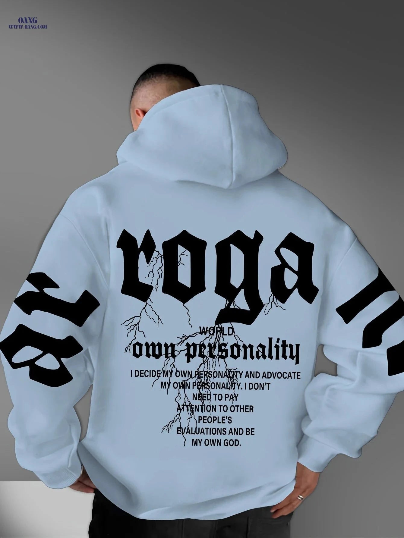Men's Warm Hooded Sweatshirt - Letter Print, Casual Style for Fall   OAXG 