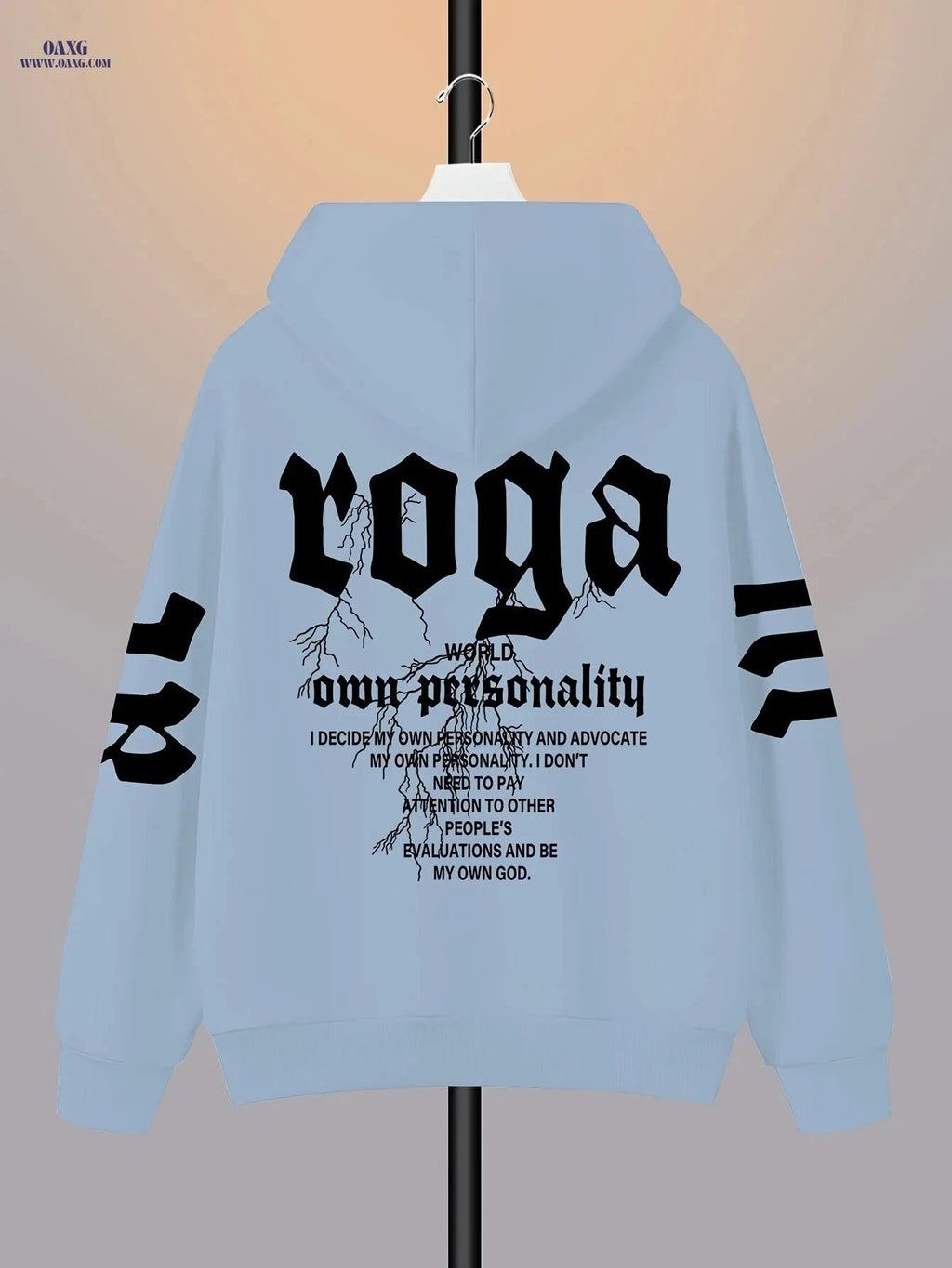 Men's Warm Hooded Sweatshirt - Letter Print, Casual Style for Fall   OAXG Black / FR S
