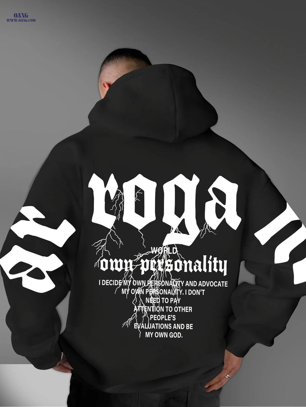 Men's Warm Hooded Sweatshirt - Letter Print, Casual Style for Fall   OAXG 