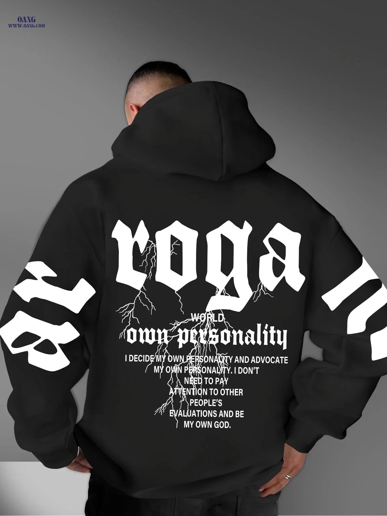 Men's Warm Hooded Sweatshirt - Letter Print, Casual Style for Fall   OAXG 