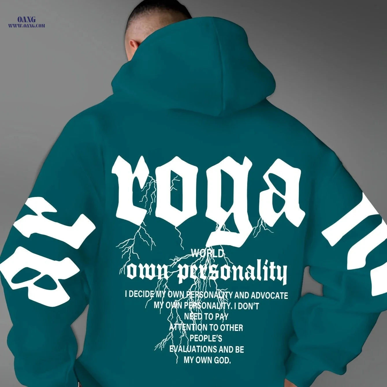 Men's Warm Hooded Sweatshirt - Letter Print, Casual Style for Fall   OAXG 