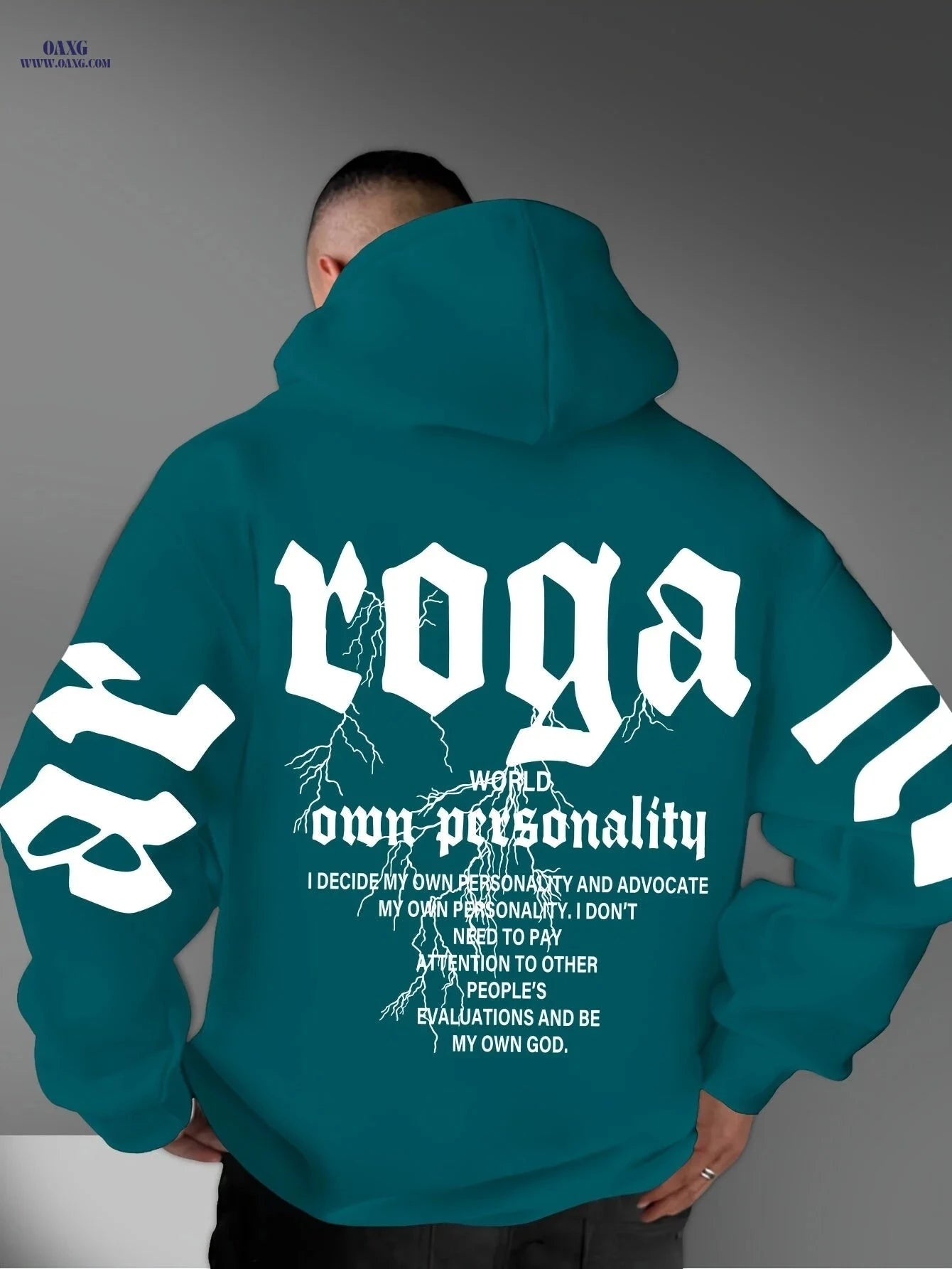 Men's Warm Hooded Sweatshirt - Letter Print, Casual Style for Fall   OAXG 