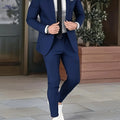 Men's Wedding Suit Set - Beige Collar Notch Jacket & Pants   OAXG 