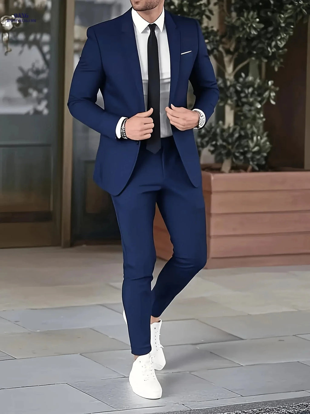 Men's Wedding Suit Set - Beige Collar Notch Jacket & Pants   OAXG 