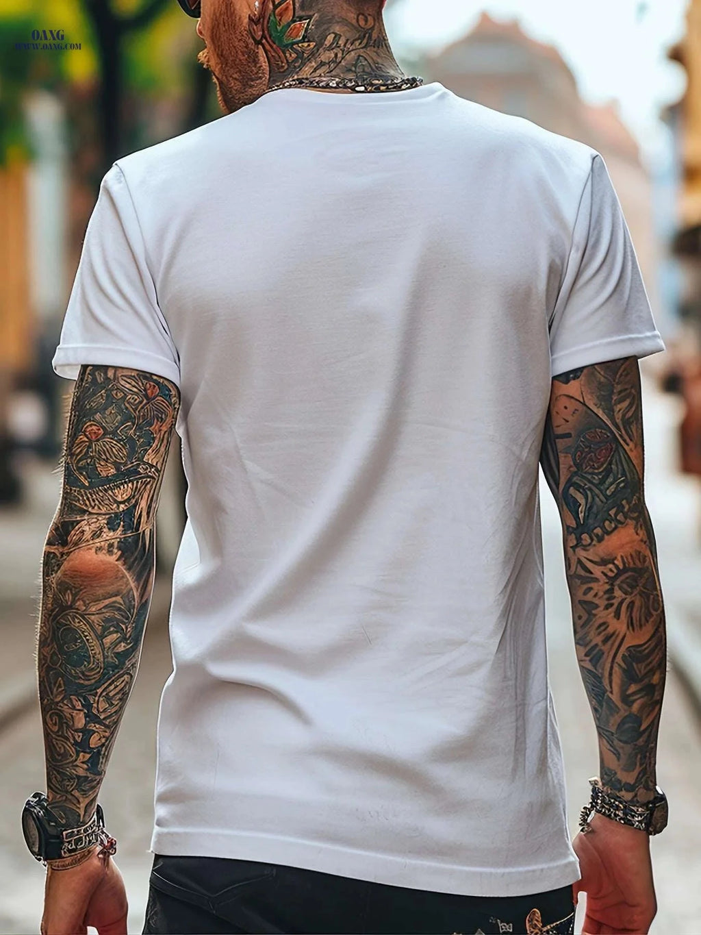 Men's White Casual T-Shirt - Cute Teddy Bear Graphic for Summer   OAXG White / XXS
