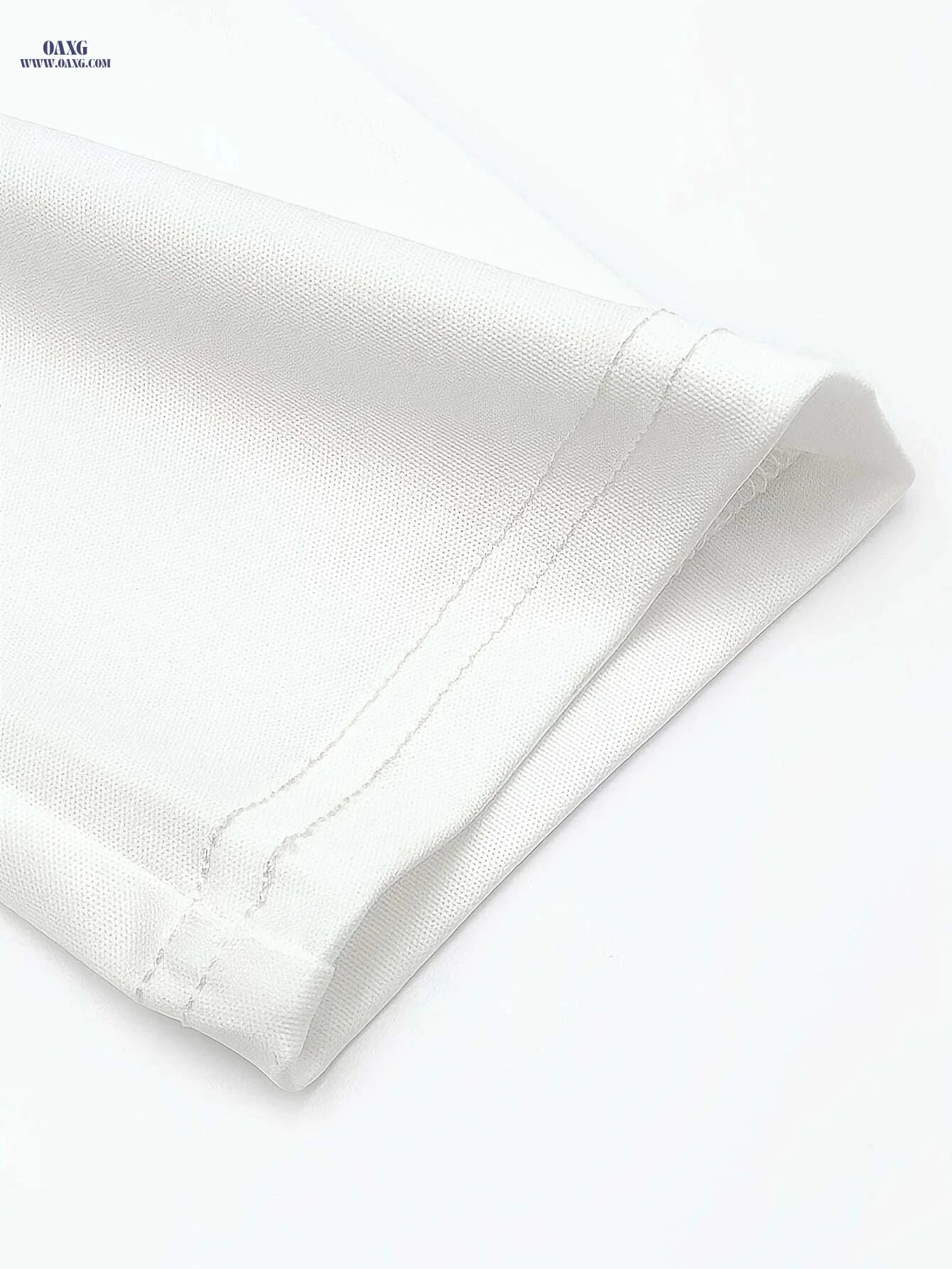 Men's White Casual Trousers - Elastic Drawstring & Belt Loops   OAXG White / M