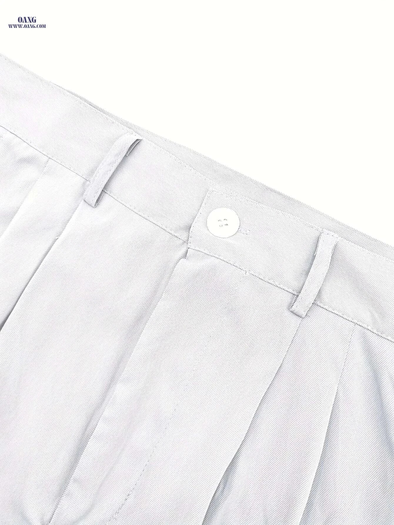Men's White Dress Pants - Classic Drawstring Trousers for All Seasons   OAXG 