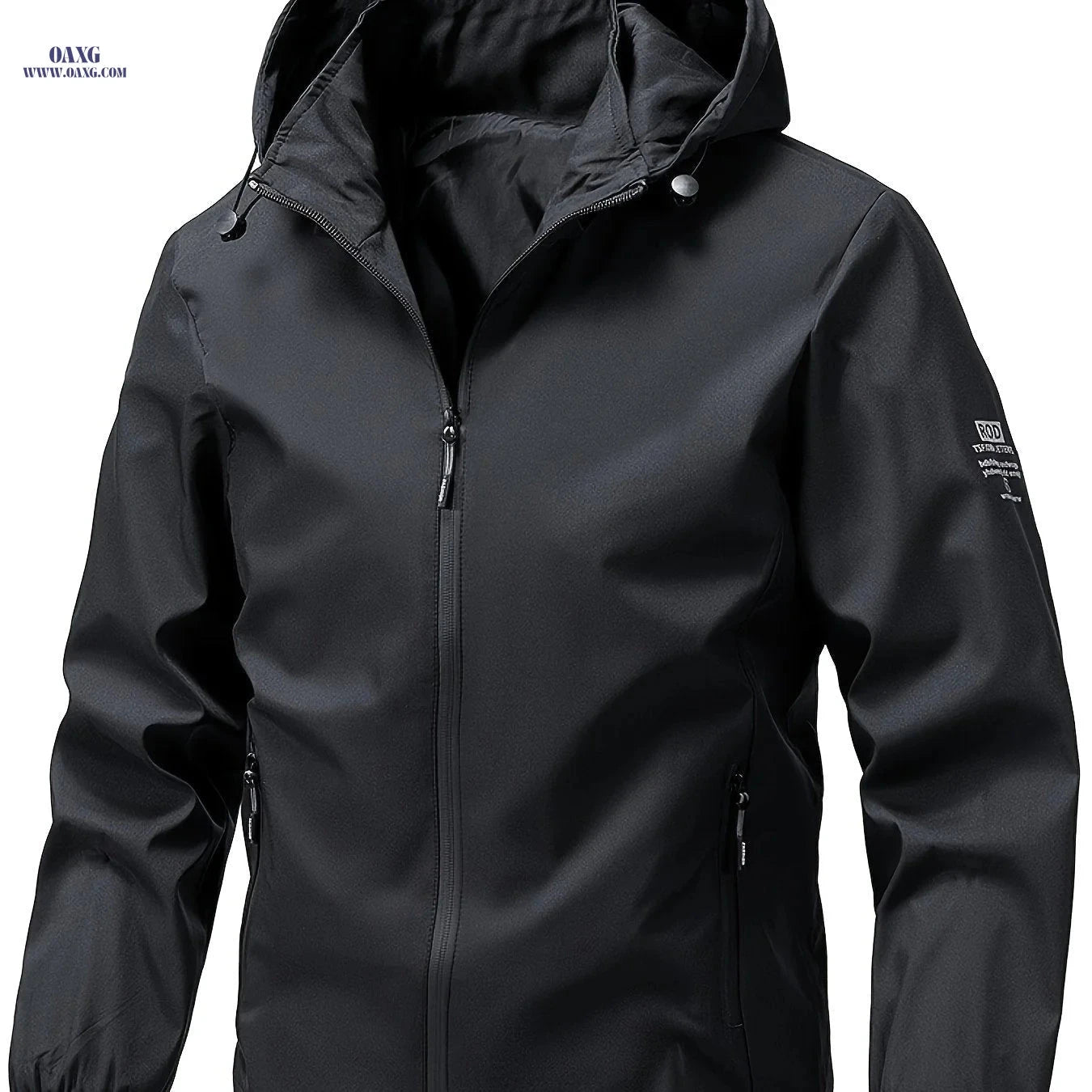 Men’s Windproof Hooded Jacket - Durable Outdoor Sportswear for Spring   OAXG Light Grey / FR XXS