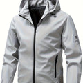 Men’s Windproof Hooded Jacket - Durable Outdoor Sportswear for Spring   OAXG Light Grey / FR XXS