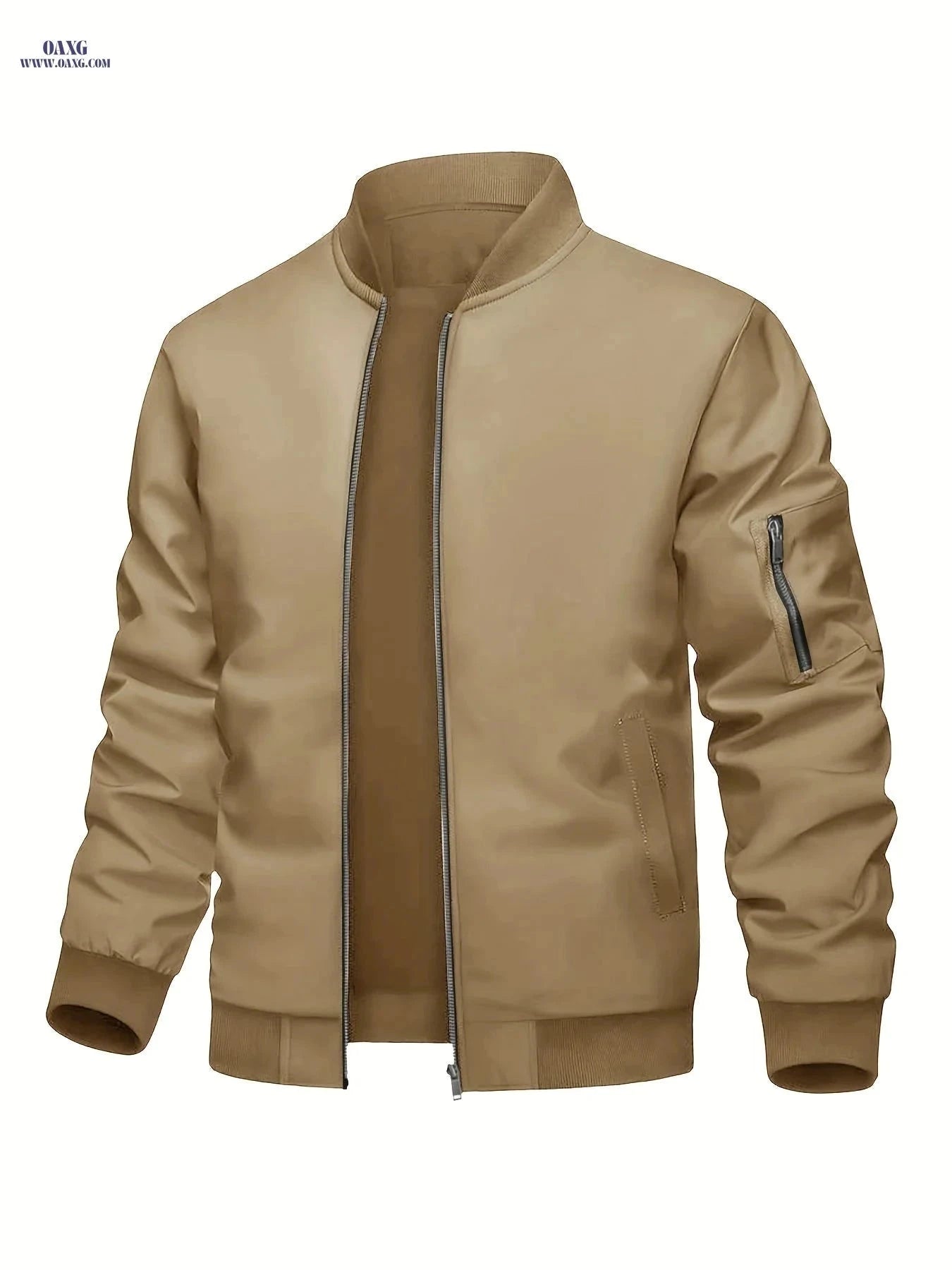 Men's Windproof Jacket - Trendy Loose Fit for Cycling and Running   OAXG Khaki / FR M