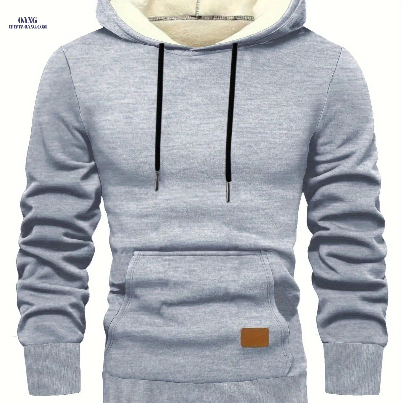 Men's Winter Hoodie - Warm Fleece Pullover with Hooded Style   OAXG Black / FR S