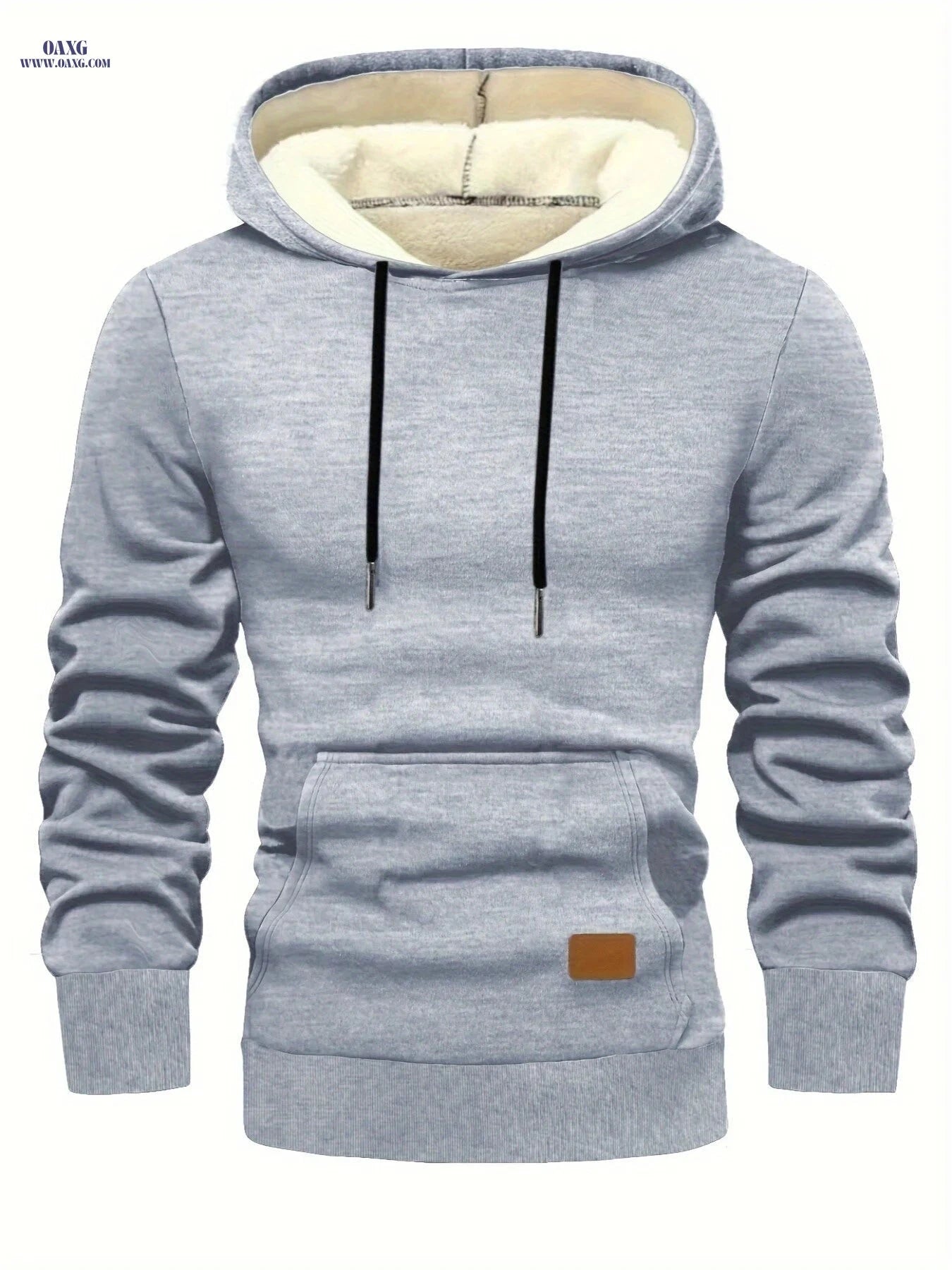 Men's Winter Hoodie - Warm Fleece Pullover with Hooded Style   OAXG Black / FR S