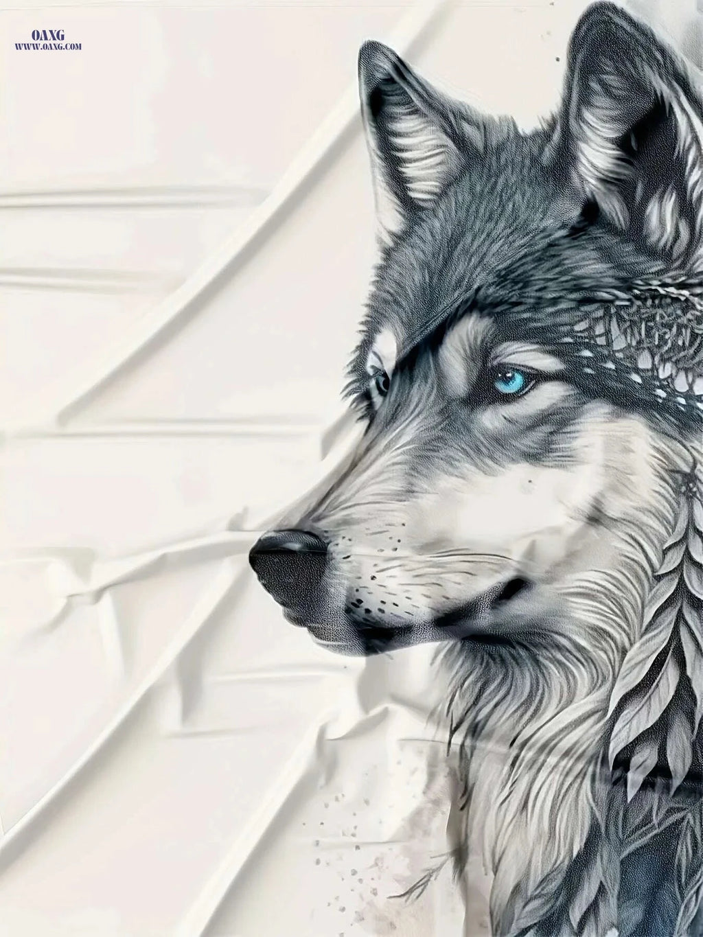 Men's Wolf & Feathers Graphic T-Shirt - Casual Polyester Round Neck Tee   OAXG White / S