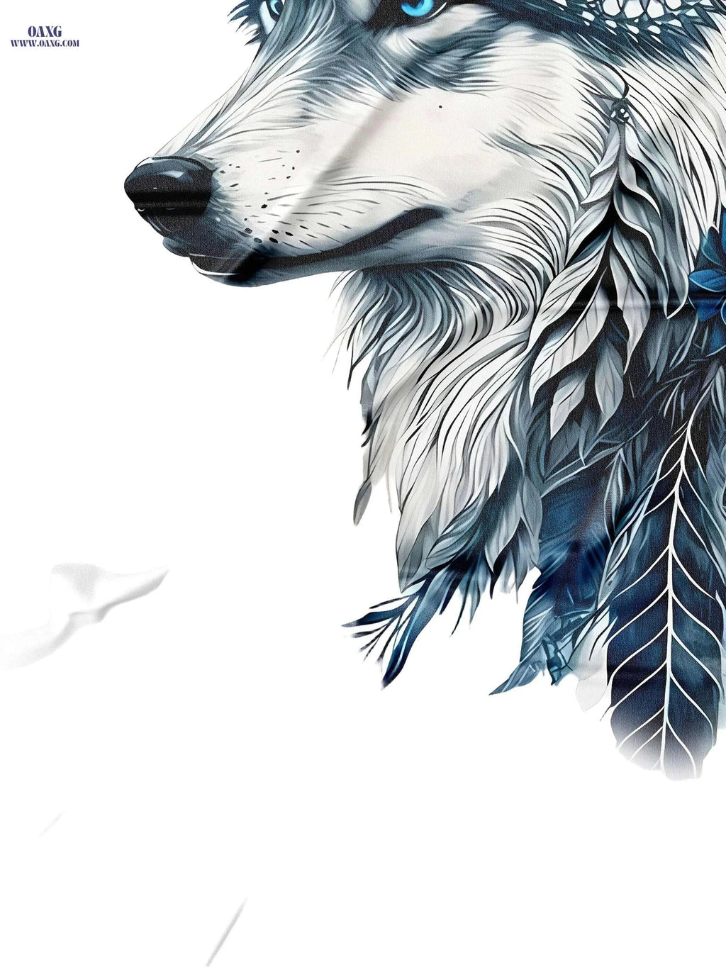 Men's Wolf Graphic Tee - Casual Breathable White T-Shirt, Machine Washable   OAXG Mixed Color / S