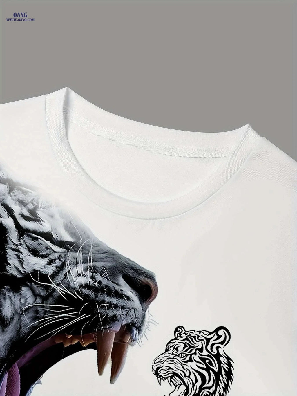 Men's & Women's Tiger Graphic T-Shirt - Casual 3D Animal Print   OAXG White / S