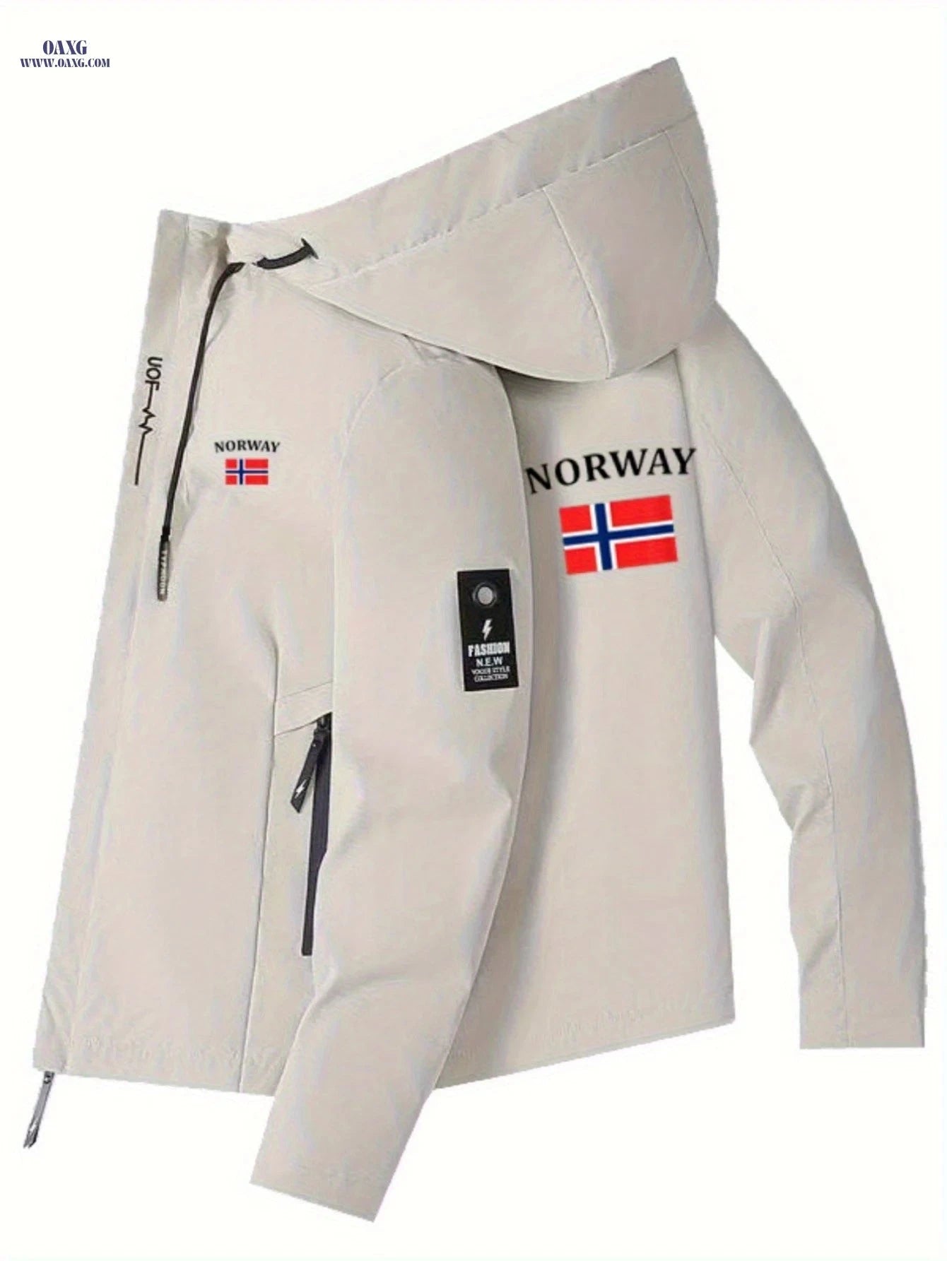 Men's & Women's Windproof Jacket - Norway Flag Print, Casual Outerwear   OAXG 