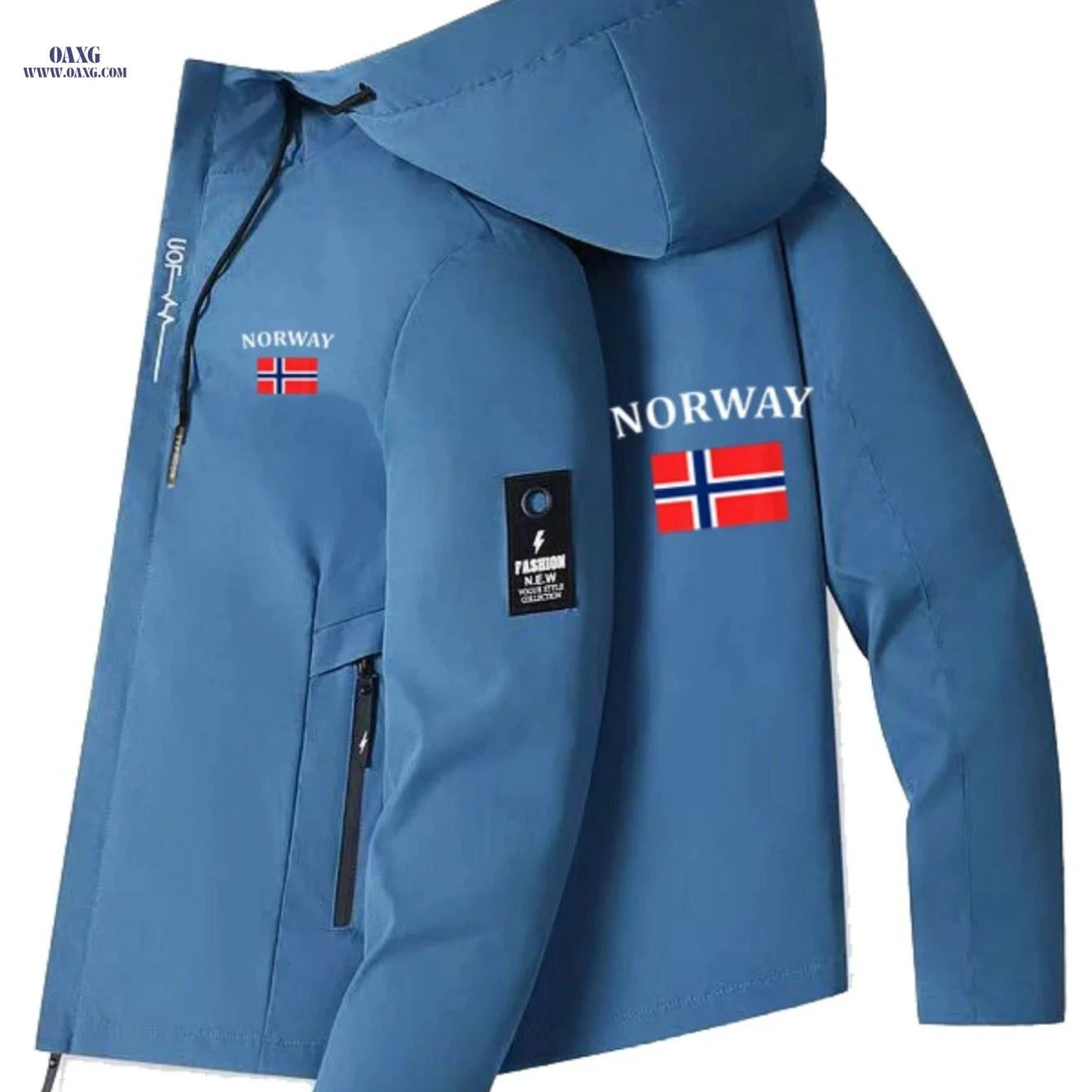 Men's & Women's Windproof Jacket - Norway Flag Print, Casual Outerwear   OAXG 