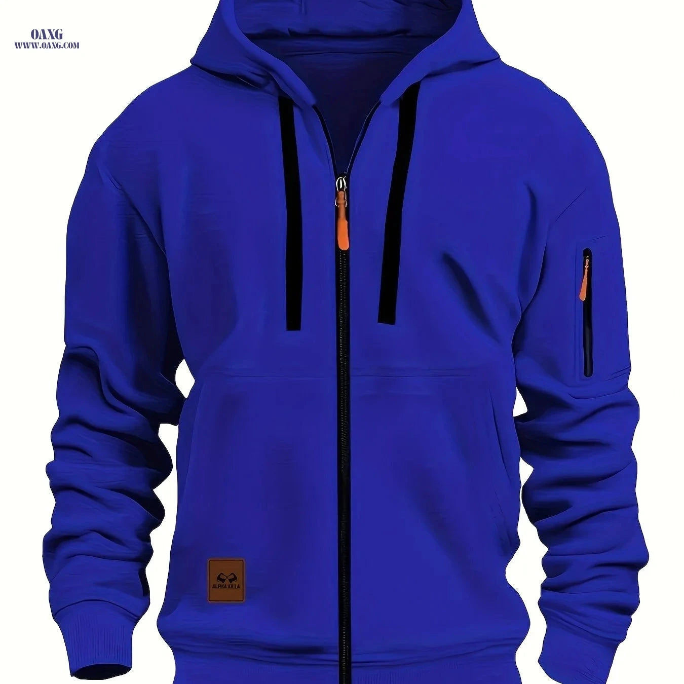 Men's Zip-Up Hooded Cardigan - Trendy Casual Sportswear Jacket   OAXG Navy Color / FR S