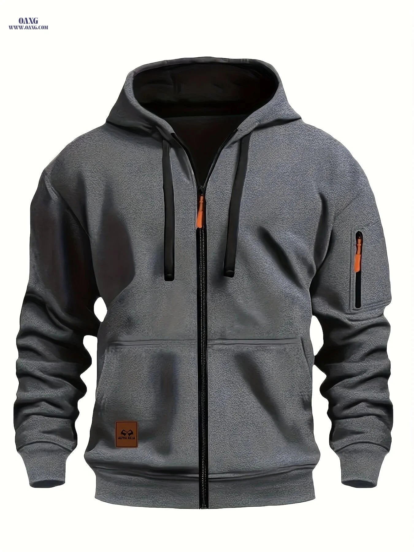 Men's Zip-Up Hooded Cardigan - Trendy Casual Sportswear Jacket   OAXG Navy Color / FR S