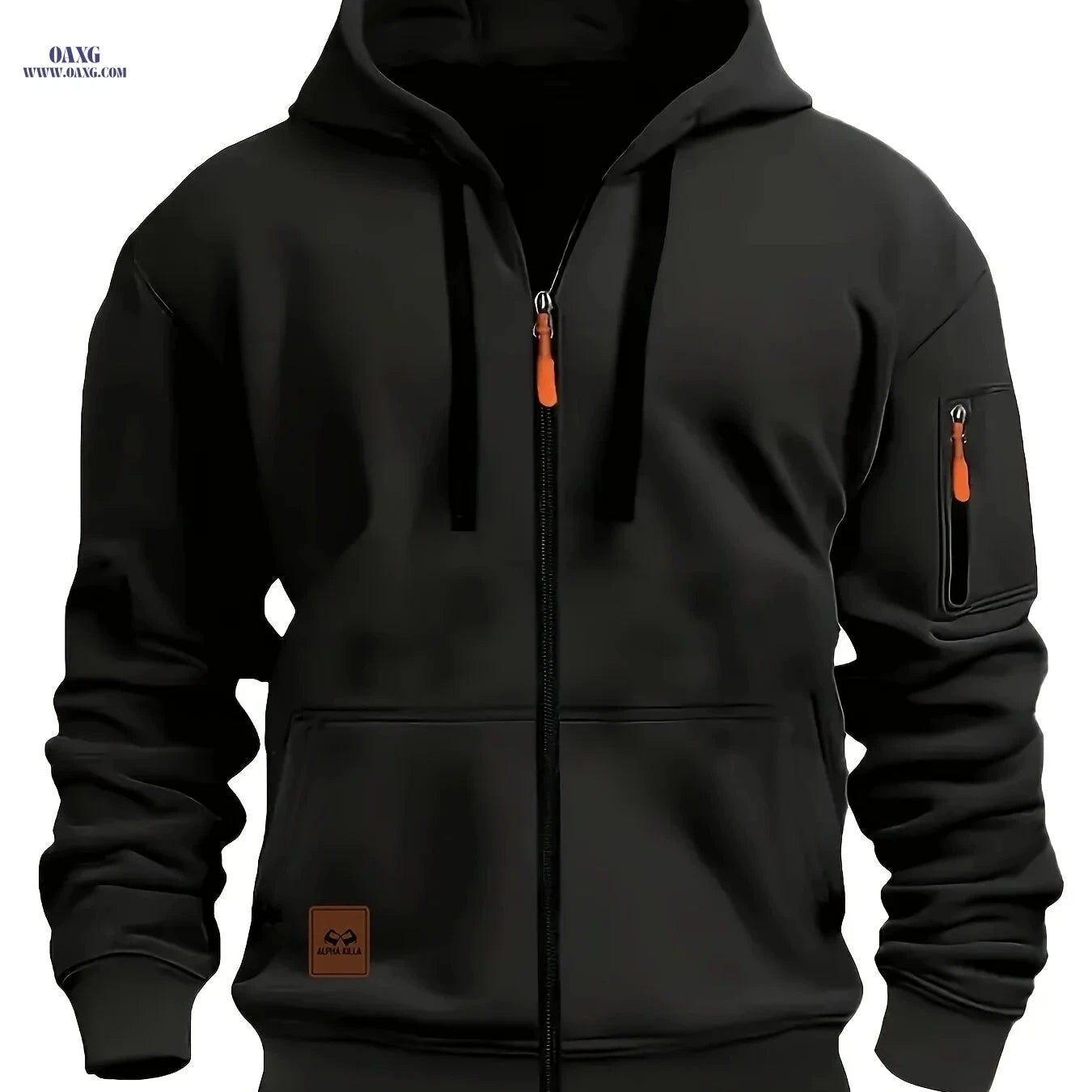 Men's Zip-Up Hooded Cardigan - Trendy Casual Sportswear Jacket   OAXG Navy Color / FR S
