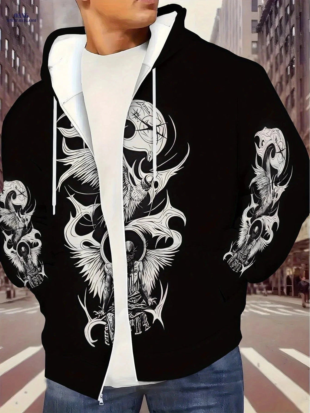 Men's Zip-Up Hoodie - Casual Pullover for Travel & Everyday Wear   OAXG Multicolor / FR S