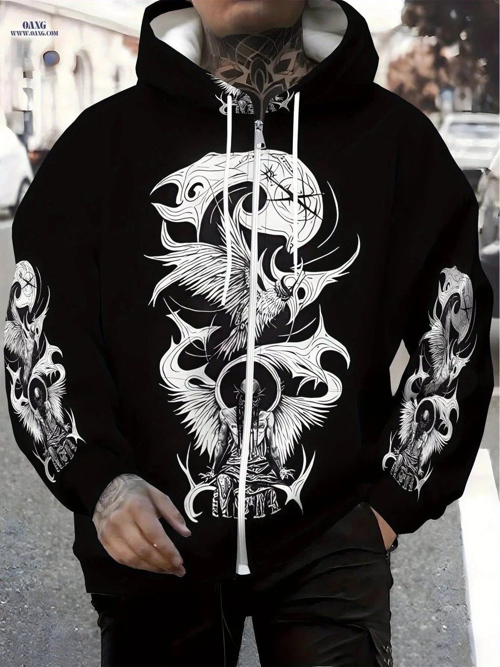 Men's Zip-Up Hoodie - Casual Pullover for Travel & Everyday Wear   OAXG Multicolor / FR S