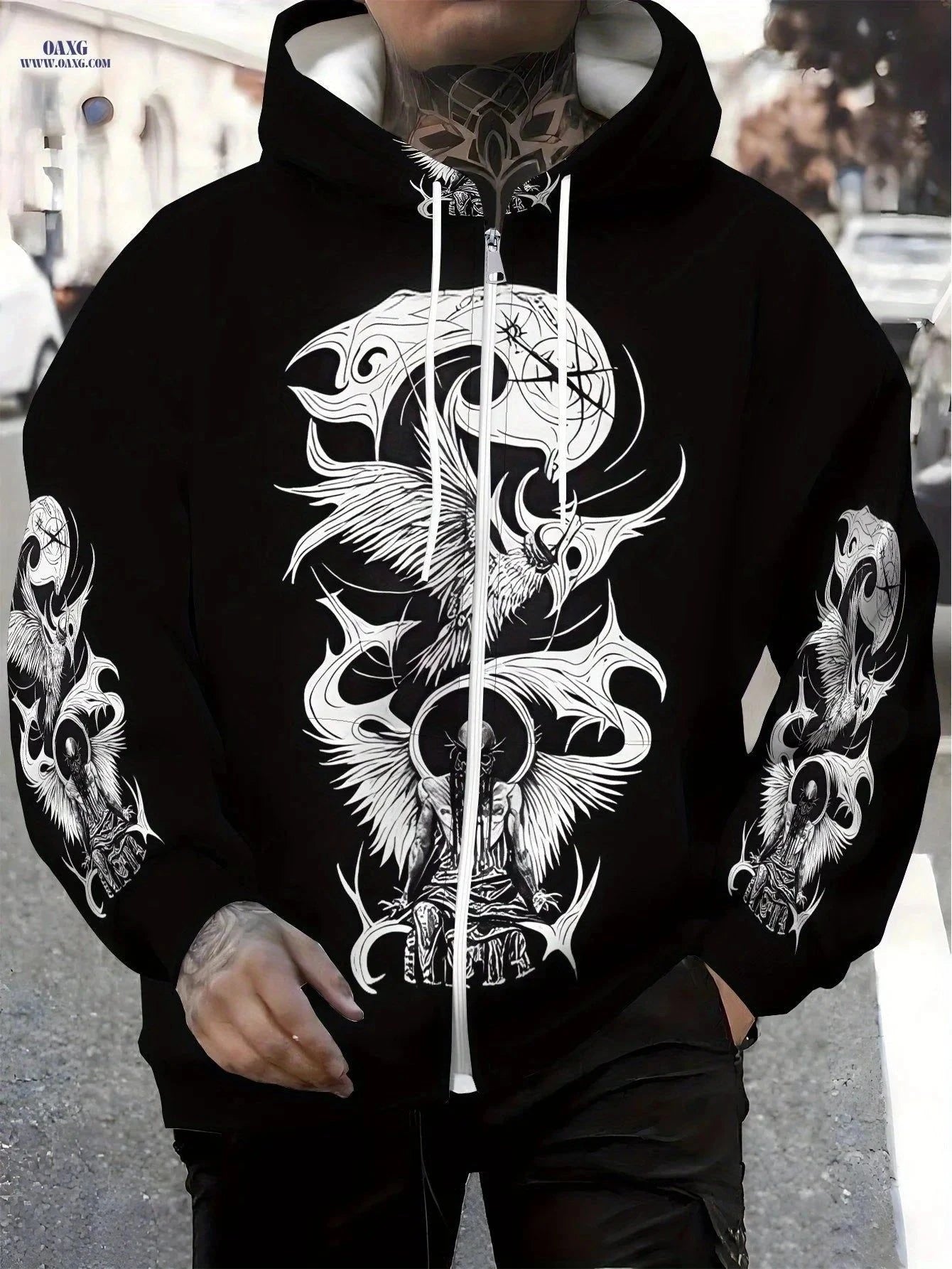 Men's Zip-Up Hoodie - Casual Pullover for Travel & Everyday Wear   OAXG Multicolor / FR S