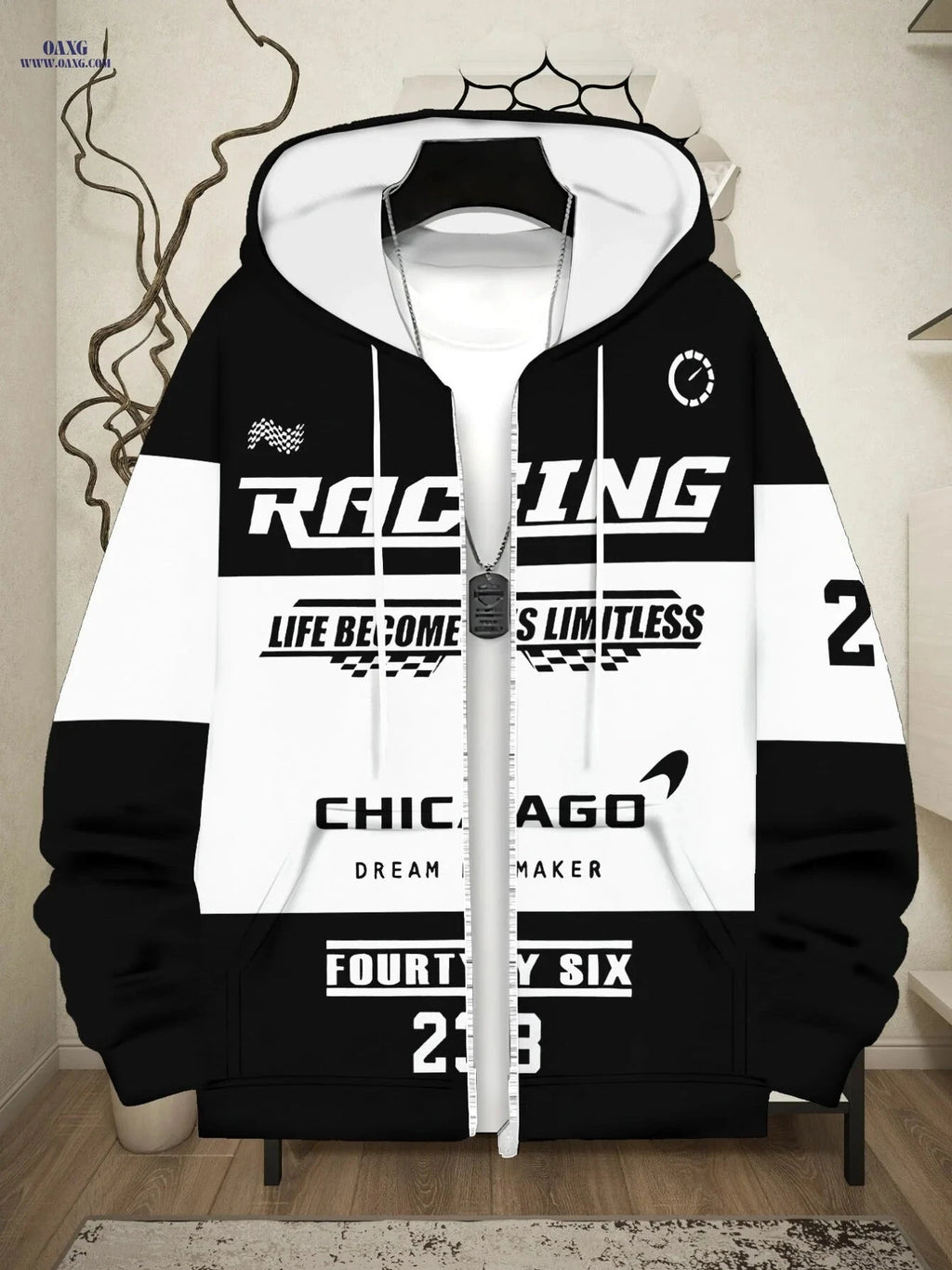 Men's Zip-Up Hoodie - Lightweight, Durable for Outdoor Activities   OAXG 